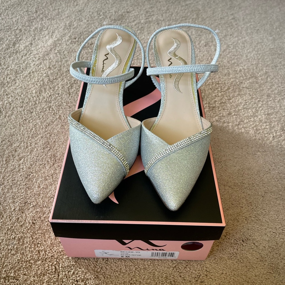 Nina silver shoes